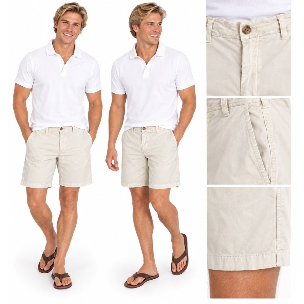 Vineyard Vines Breaker Shorts 30 Cream Stretch Chino Flat Front Preppy Coastal
